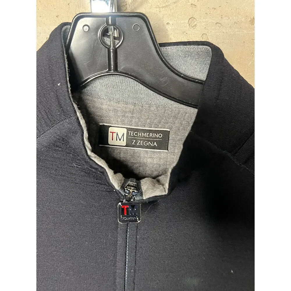 Z Zegna Techmerino Blue Full-Zip Jacket Sz. Large